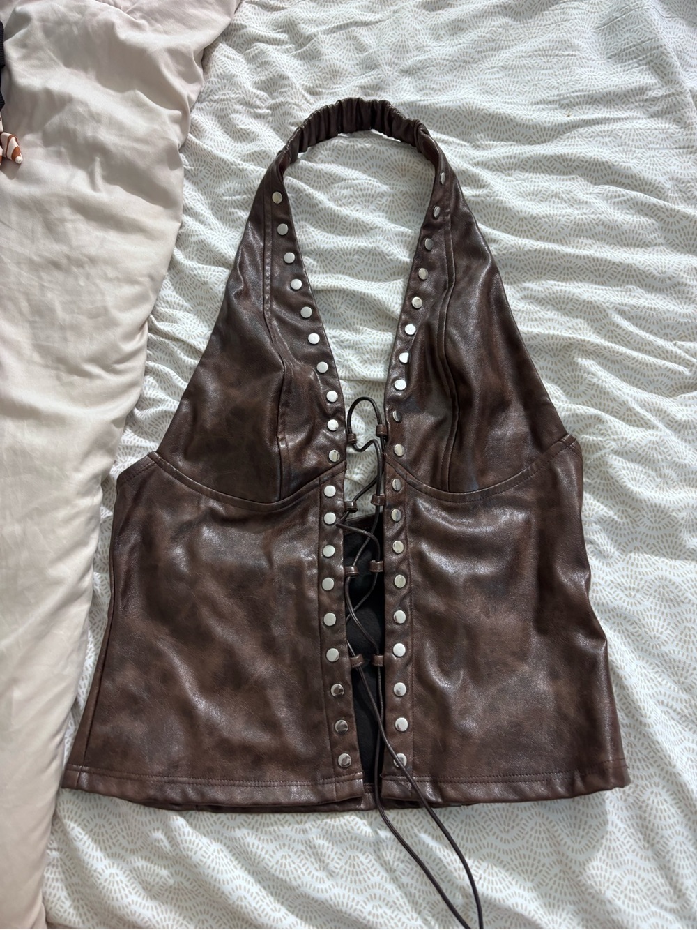 Leather Halter Top